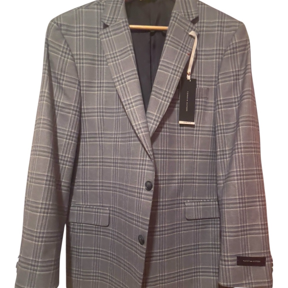 Tommy Hilfiger Charcoal Plaid Blazer